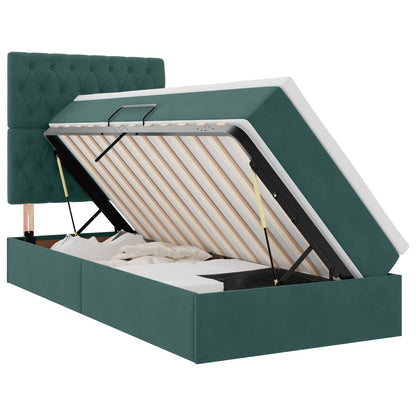 Letto con contenitore LED e materasso Verde Scuro 90 x 190 cm | homemem39