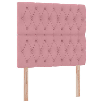 Letto con contenitore LED e materasso Rosa 90 x 190 cm Velluto | homemem39
