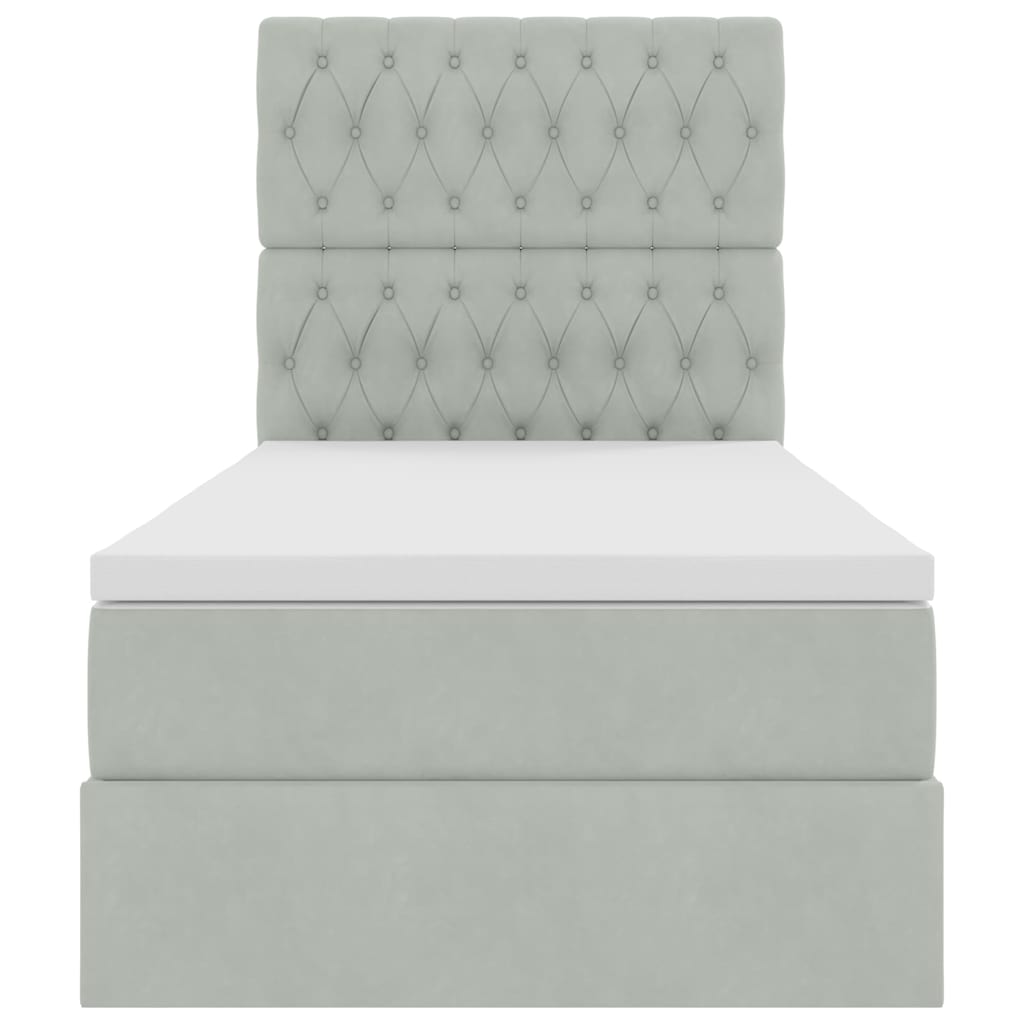 Letto con contenitore LED e materasso Grigio Chiaro 90 x 200 cm | homemem39