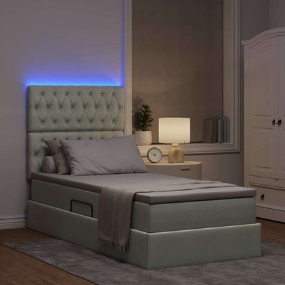 Letto con contenitore LED e materasso Grigio Chiaro | homemem39