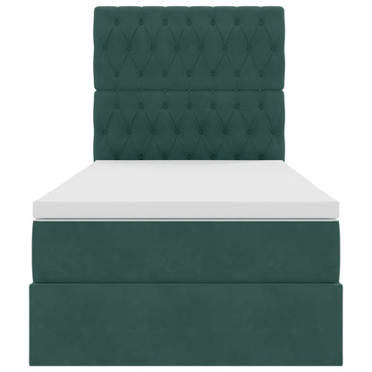 Letto con contenitore LED e materasso Verde Scuro 100 x 200 cm | homemem39