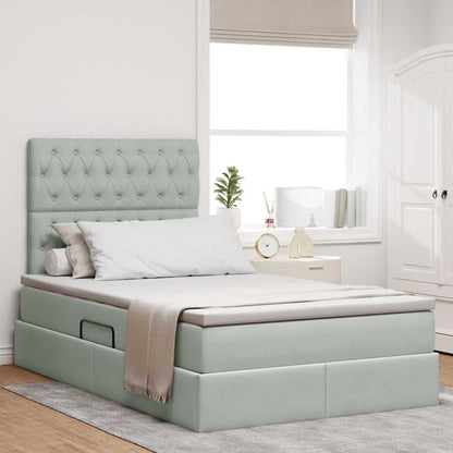 Letto con contenitore LED e materasso Grigio Chiaro | homemem39