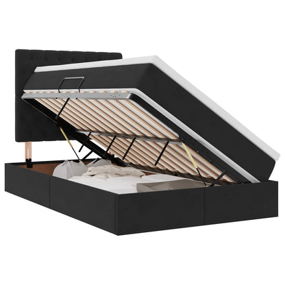 Letto con contenitore LED e materasso Nero 120 x 200 cm Velluto | homemem39