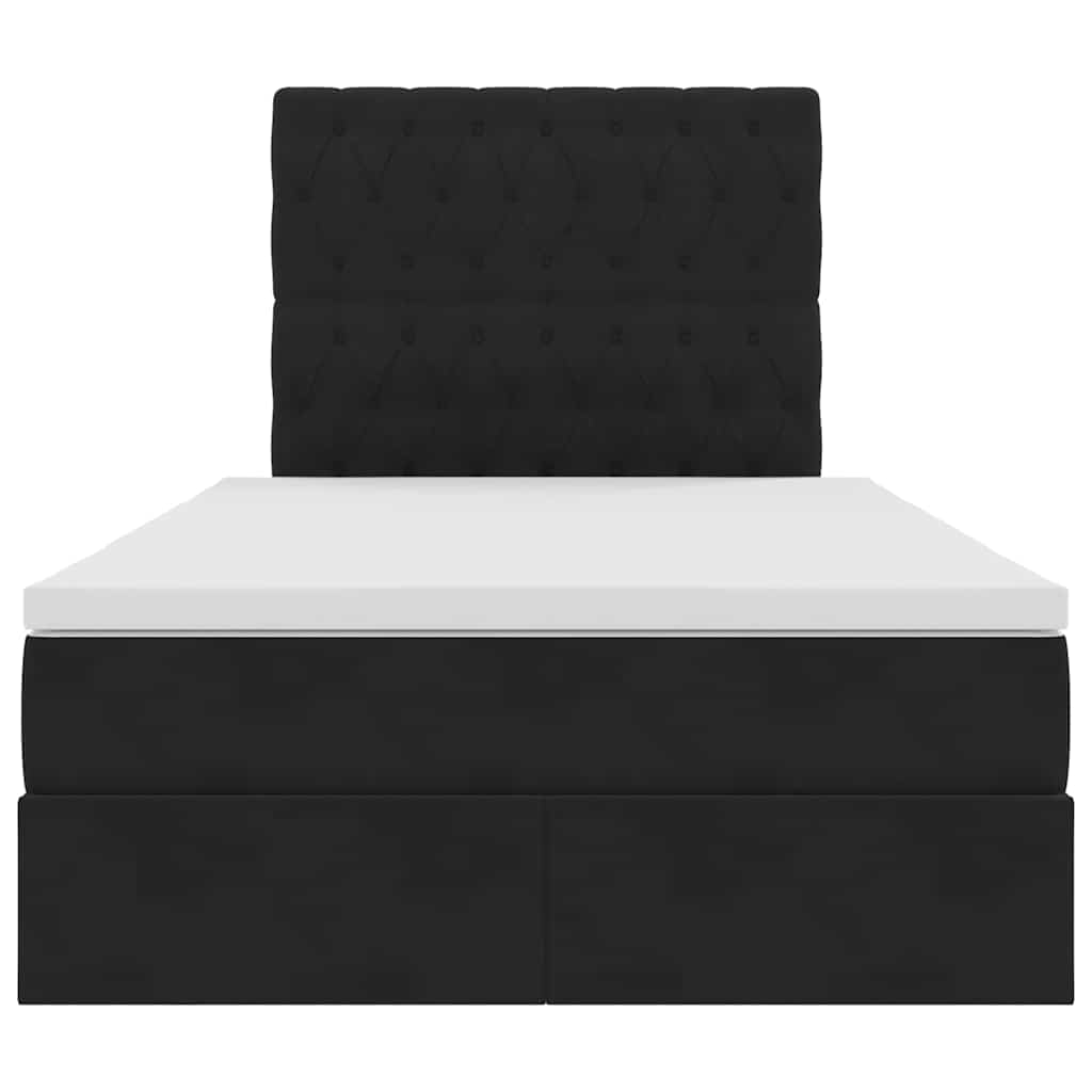 Letto con contenitore LED e materasso Nero 120 x 200 cm Velluto | homemem39