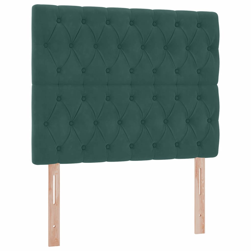 Letto con contenitore e LED Verde Scuro 120 x 200 cm Velluto
