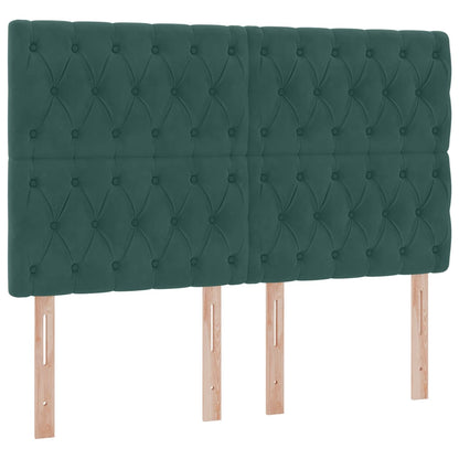 Letto con contenitore e LED Verde Scuro 140 x 200 cm Velluto