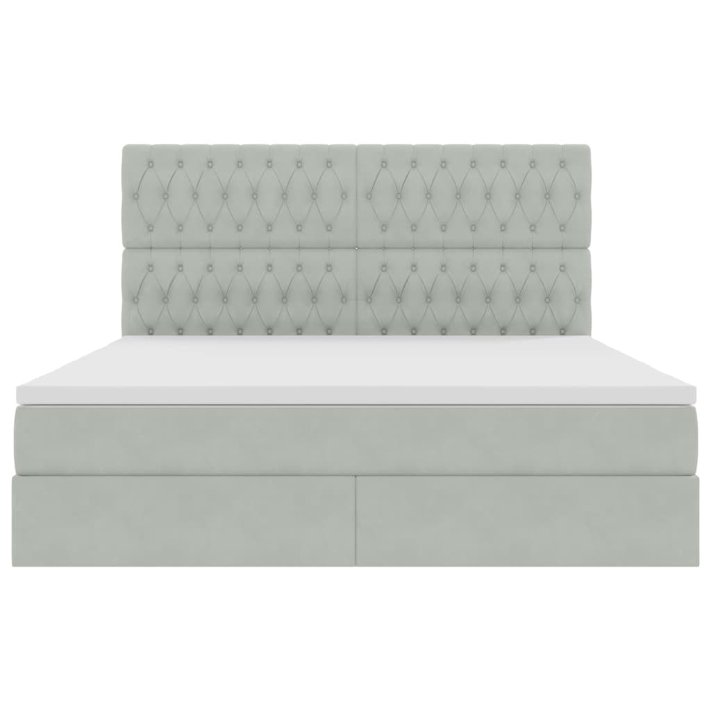 Letto con contenitore LED e materasso Grigio Chiaro | homemem39