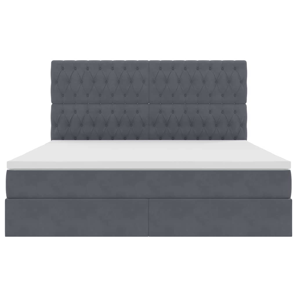 Letto con contenitore LED e materasso Grigio Scuro 160 x 200 cm | homemem39