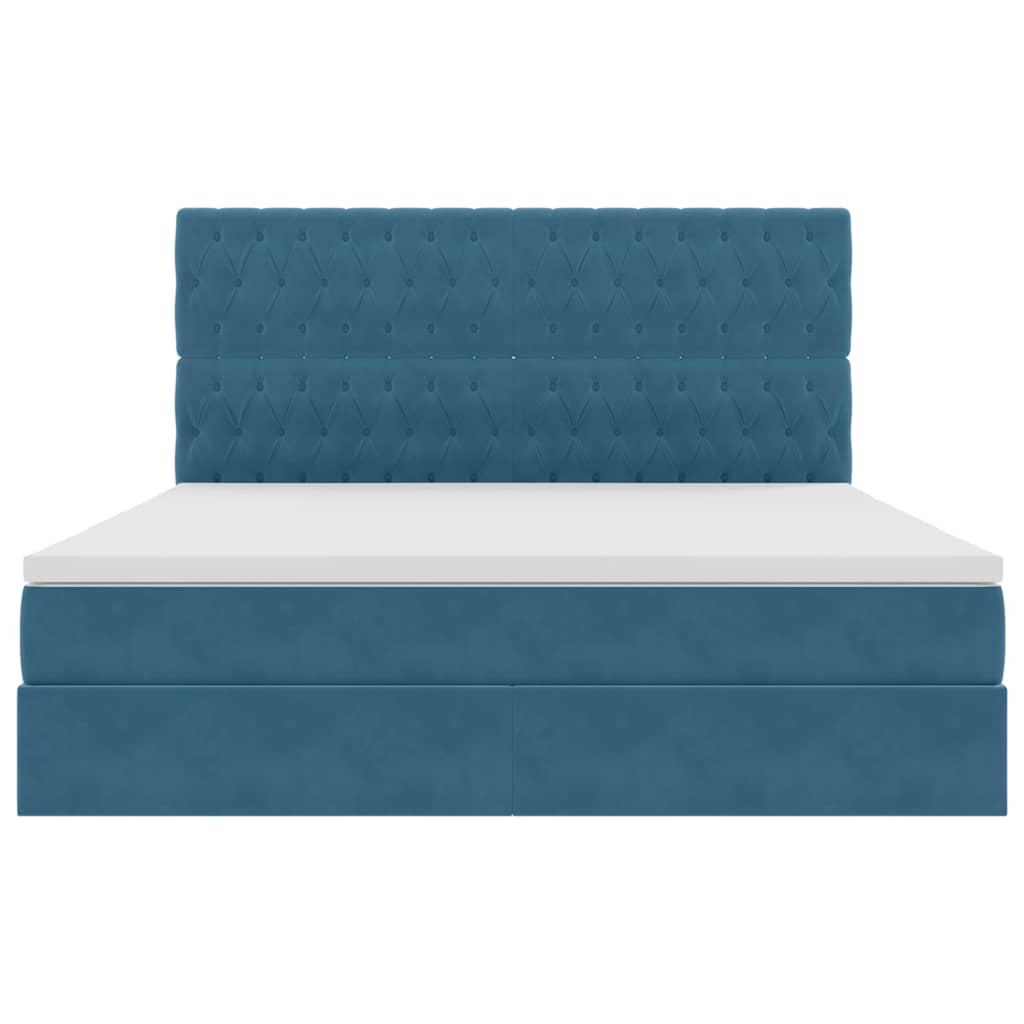 Letto con contenitore LED e materasso Blu Scuro 160 x 200 cm | homemem39