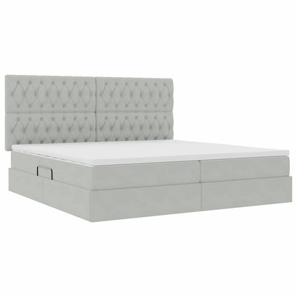 Letto con contenitore LED e materasso Grigio Chiaro | homemem39