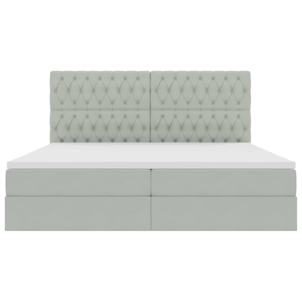 Letto con contenitore LED e materasso Grigio Chiaro | homemem39