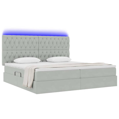 Letto con contenitore LED e materasso Grigio Chiaro | homemem39
