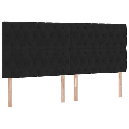 Letto con contenitore e LED Nero 200 x 200 cm Velluto