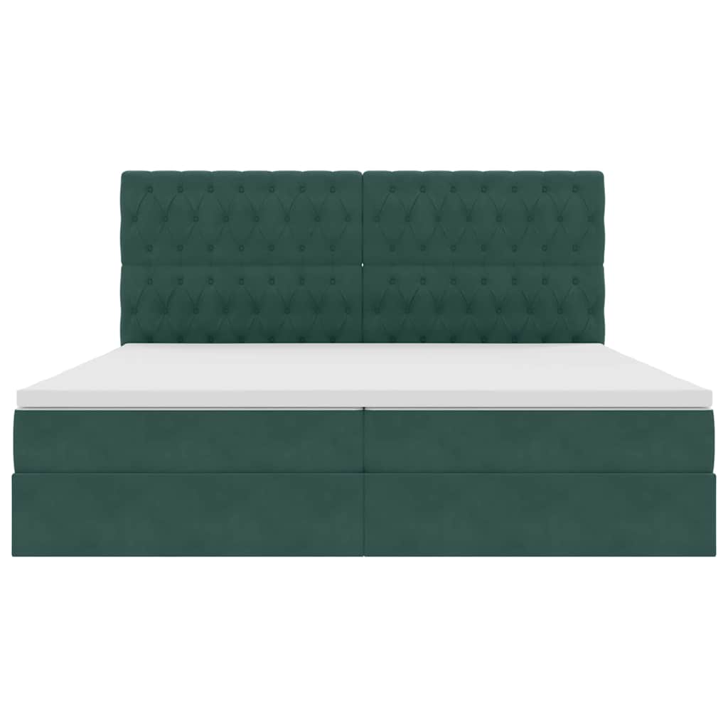 Letto con contenitore LED e materasso Verde Scuro 200 x 200 cm | homemem39