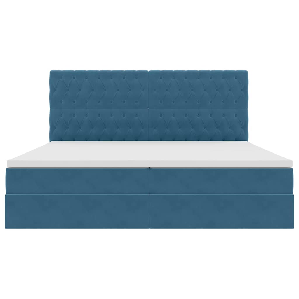 Letto con contenitore LED e materasso Blu Scuro 200 x 200 cm | homemem39