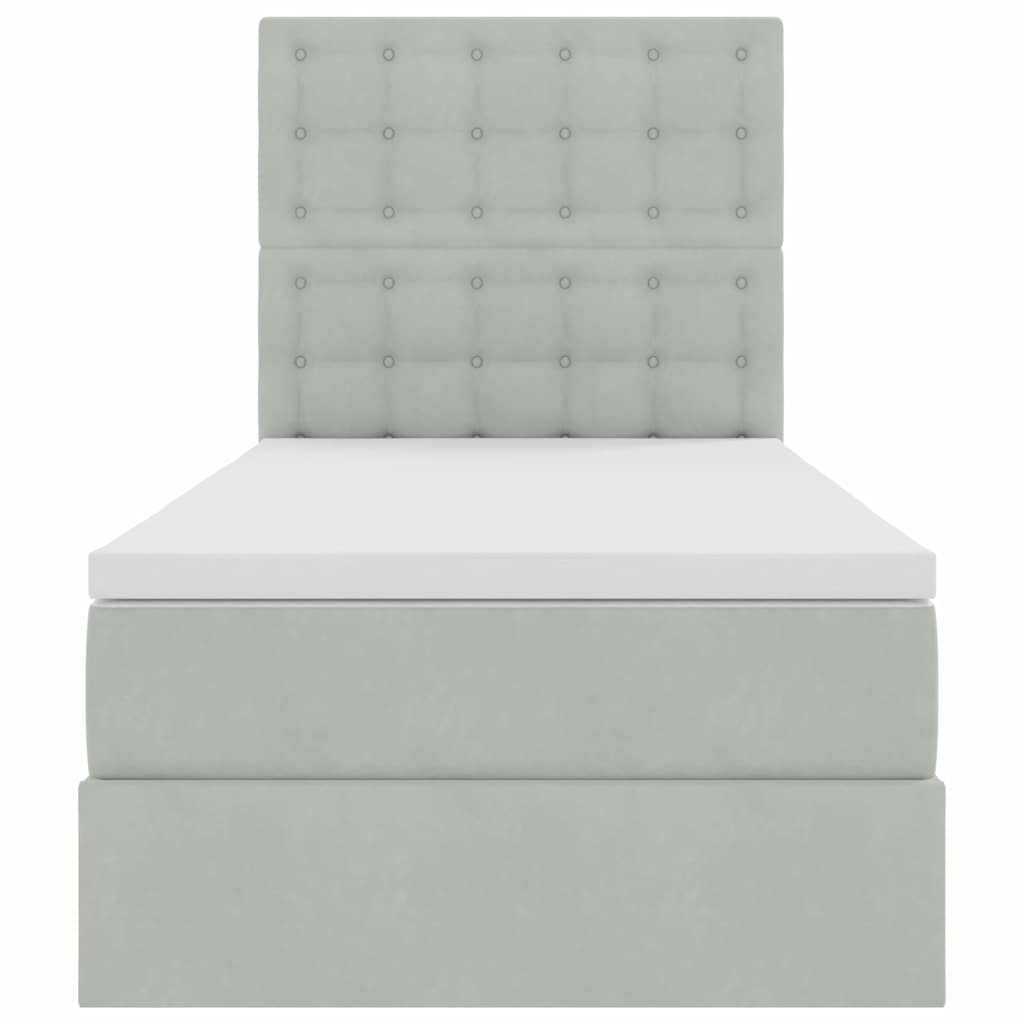 Letto con contenitore LED e materasso Grigio Chiaro 90 x 190 cm | homemem39
