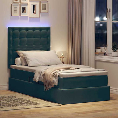Letto con contenitore LED e materasso Verde Scuro 90 x 190 cm | homemem39