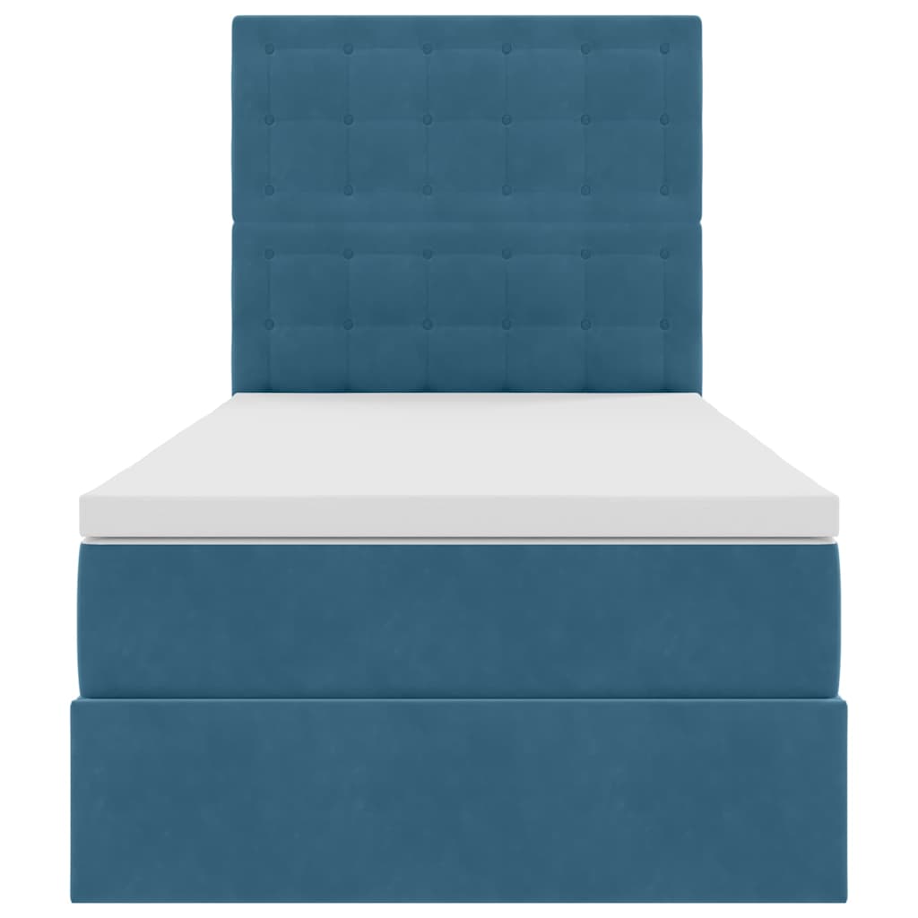 Letto con contenitore LED e materasso Blu Scuro 90 x 190 cm | homemem39