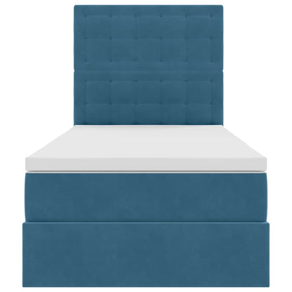 Letto con contenitore LED e materasso Blu Scuro 90 x 200 cm | homemem39