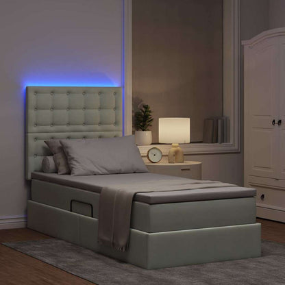 Letto con contenitore LED e materasso Grigio Chiaro | homemem39