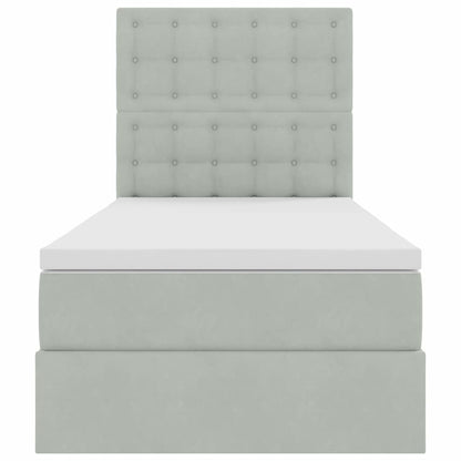 Letto con contenitore LED e materasso Grigio Chiaro | homemem39