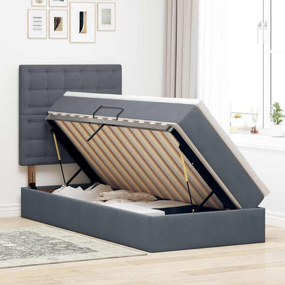Letto con contenitore LED e materasso Grigio Scuro 100 x 200 cm | homemem39