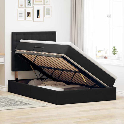 Letto con contenitore LED e materasso Nero 120 x 200 cm Velluto | homemem39
