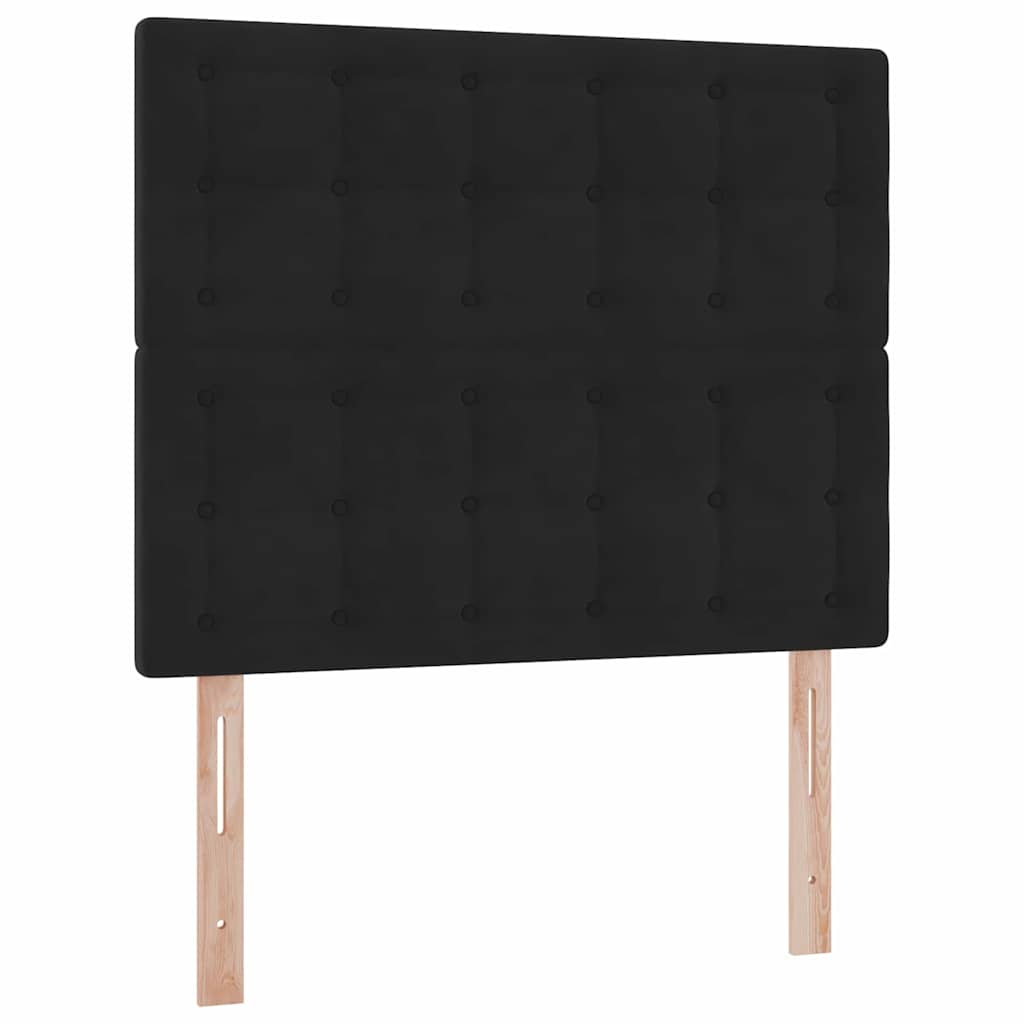 Letto con contenitore LED e materasso Nero 120 x 200 cm Velluto | homemem39