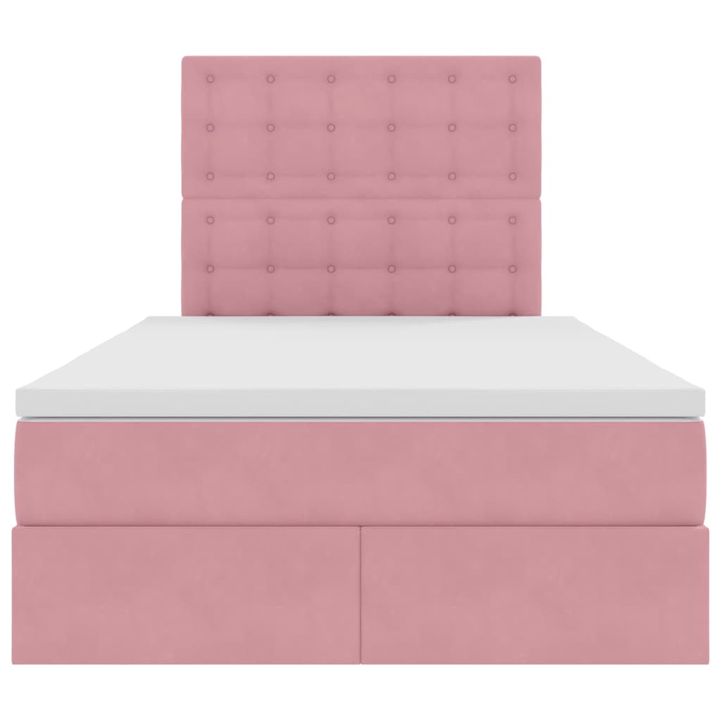 Letto con contenitore LED e materasso Rosa 120 x 200 cm Velluto | homemem39