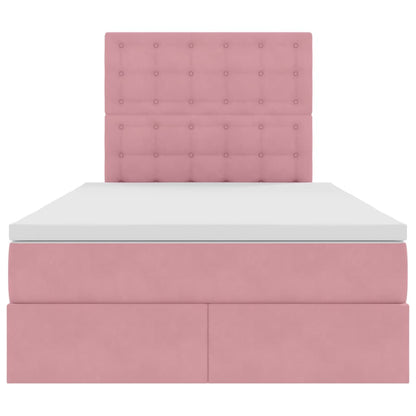 Letto con contenitore LED e materasso Rosa 120 x 200 cm Velluto | homemem39
