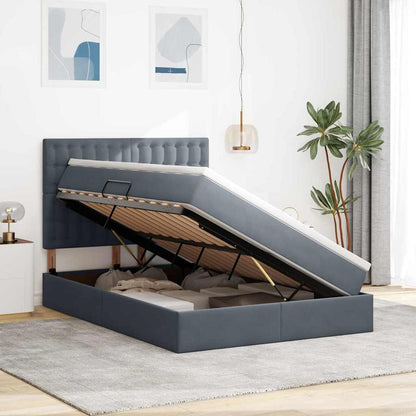 Letto con contenitore LED e materasso Grigio Scuro 140 x 190 cm | homemem39