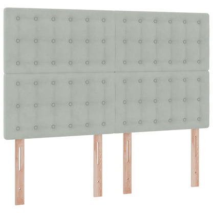 Letto con contenitore e LED Grigio chiaro 140 x 200 cm Velluto