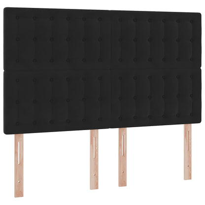 Letto con contenitore e LED Nero 140 x 200 cm Velluto