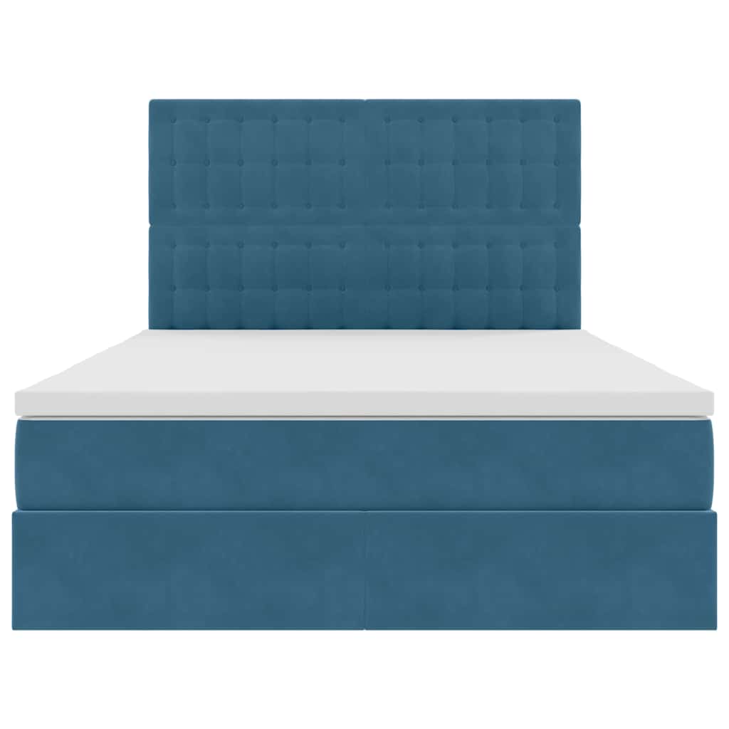 Letto con contenitore LED e materasso Blu Scuro 140 x 200 cm | homemem39