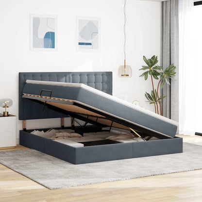Letto con contenitore LED e materasso Grigio Scuro 160 x 200 cm | homemem39