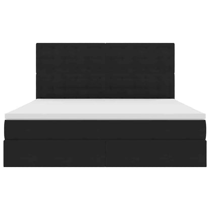 Letto con contenitore e LED Nero 180 x 200 cm Velluto