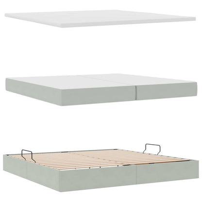 Letto con contenitore LED e materasso Grigio Chiaro | homemem39