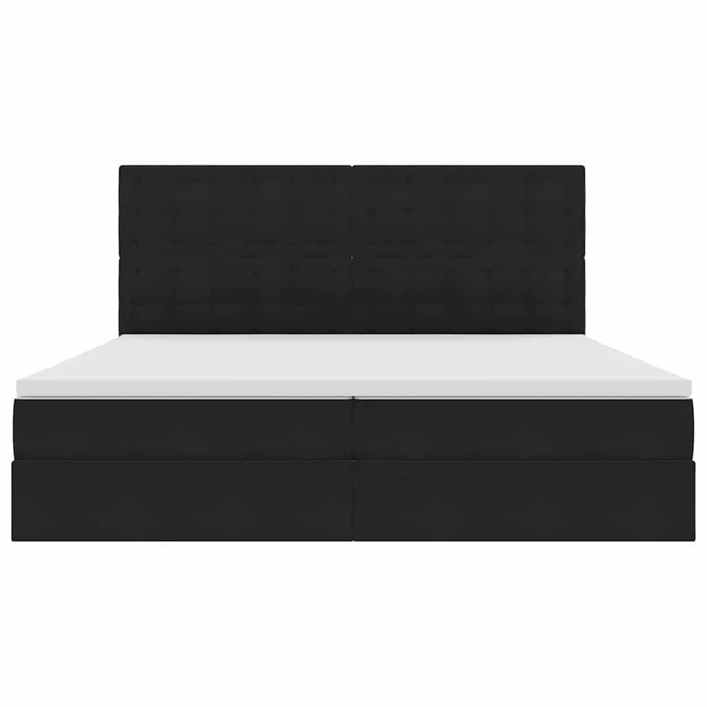 Letto con contenitore e LED Nero 200 x 200 cm Velluto