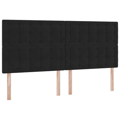Letto con contenitore e LED Nero 200 x 200 cm Velluto