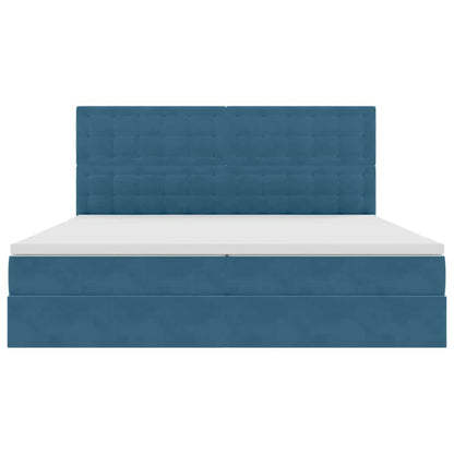 Letto con contenitore LED e materasso Blu Scuro 200 x 200 cm | homemem39