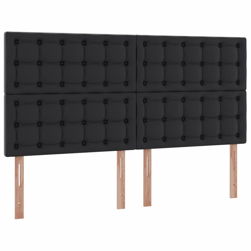 Letto con contenitore e LED Nero 180 x 200 cm Pelle sintetica