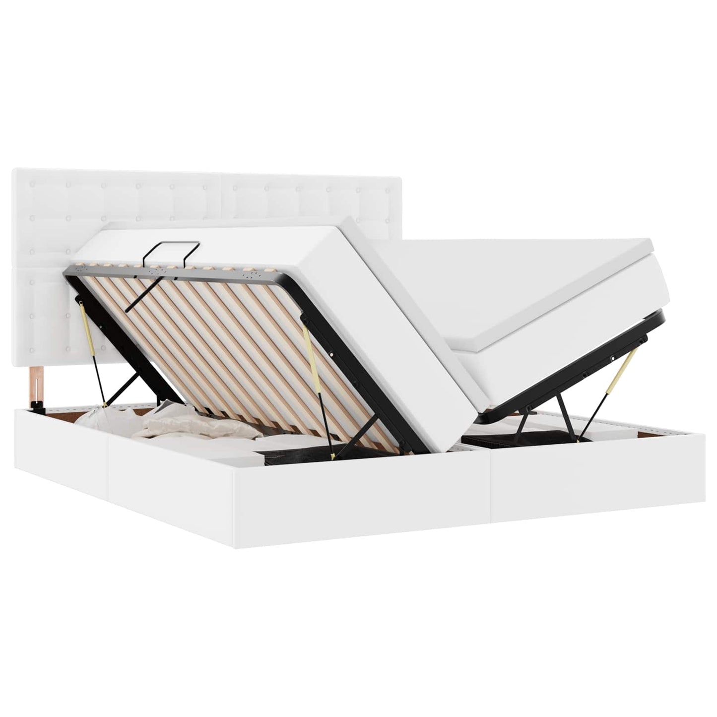Letto con contenitore e LED Bianco Puro 180 x 200 cm