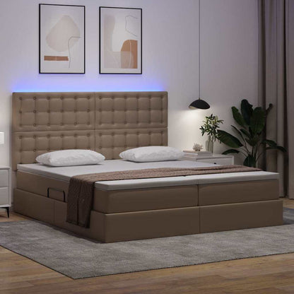 Letto con contenitore e LED Cappuccino 180 x 200 cm | homemem39