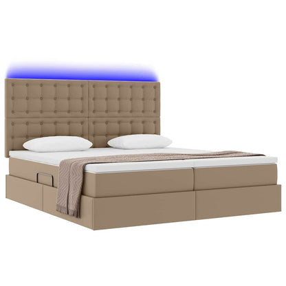 Letto con contenitore e LED Cappuccino 180 x 200 cm | homemem39