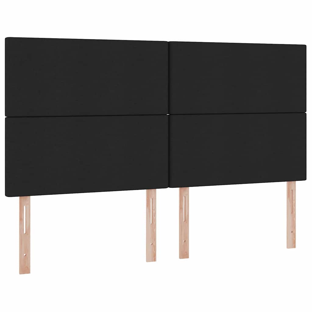 Letto con contenitore LED e materasso Nero 180 x 200 cm Tessuto