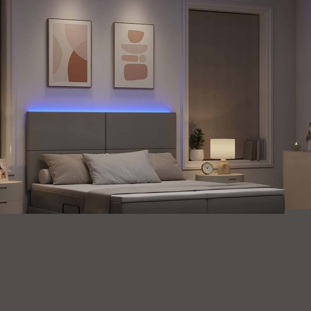Letto con contenitore LED e materasso Tortora 180 x 200 cm
