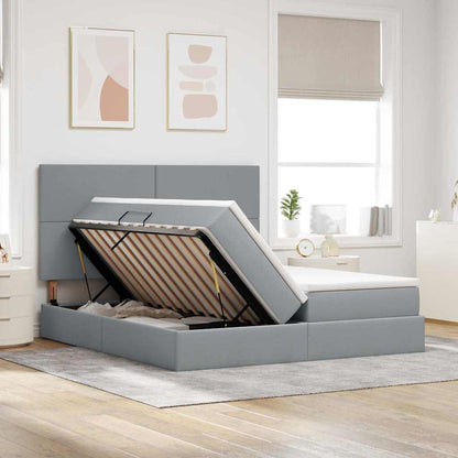 Letto con contenitore LED e materasso Grigio Chiaro