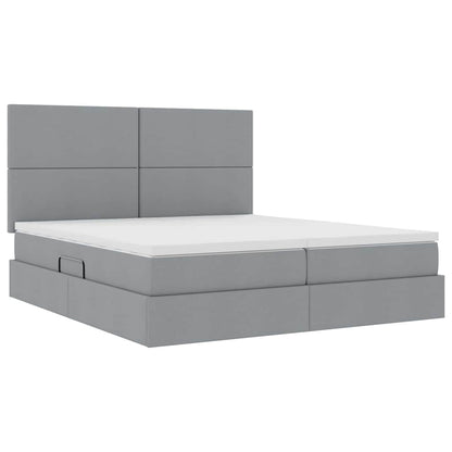Letto con contenitore LED e materasso Grigio Chiaro