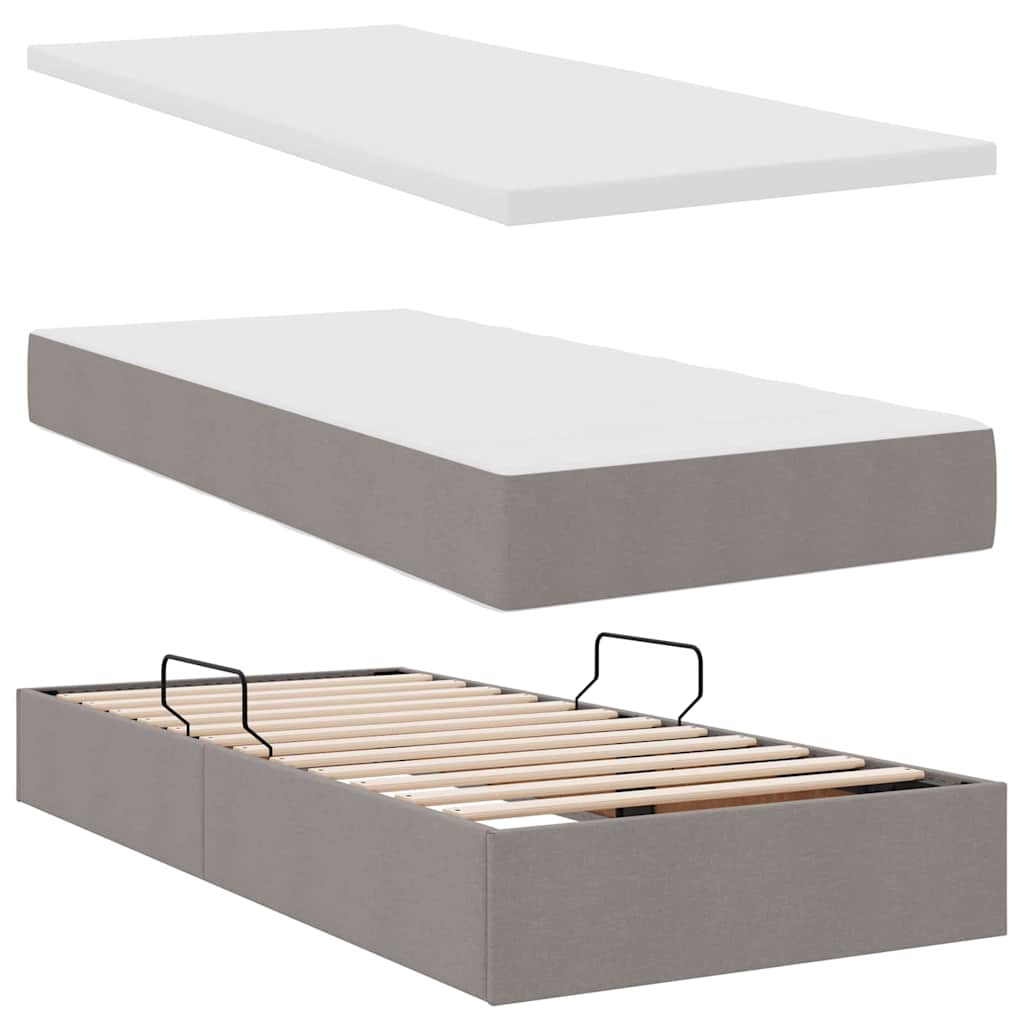 Letto con contenitore LED e materasso Tortora 200 x 200 cm