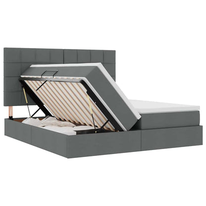 Letto con contenitore LED e materasso Grigio Scuro 180 x 200 cm
